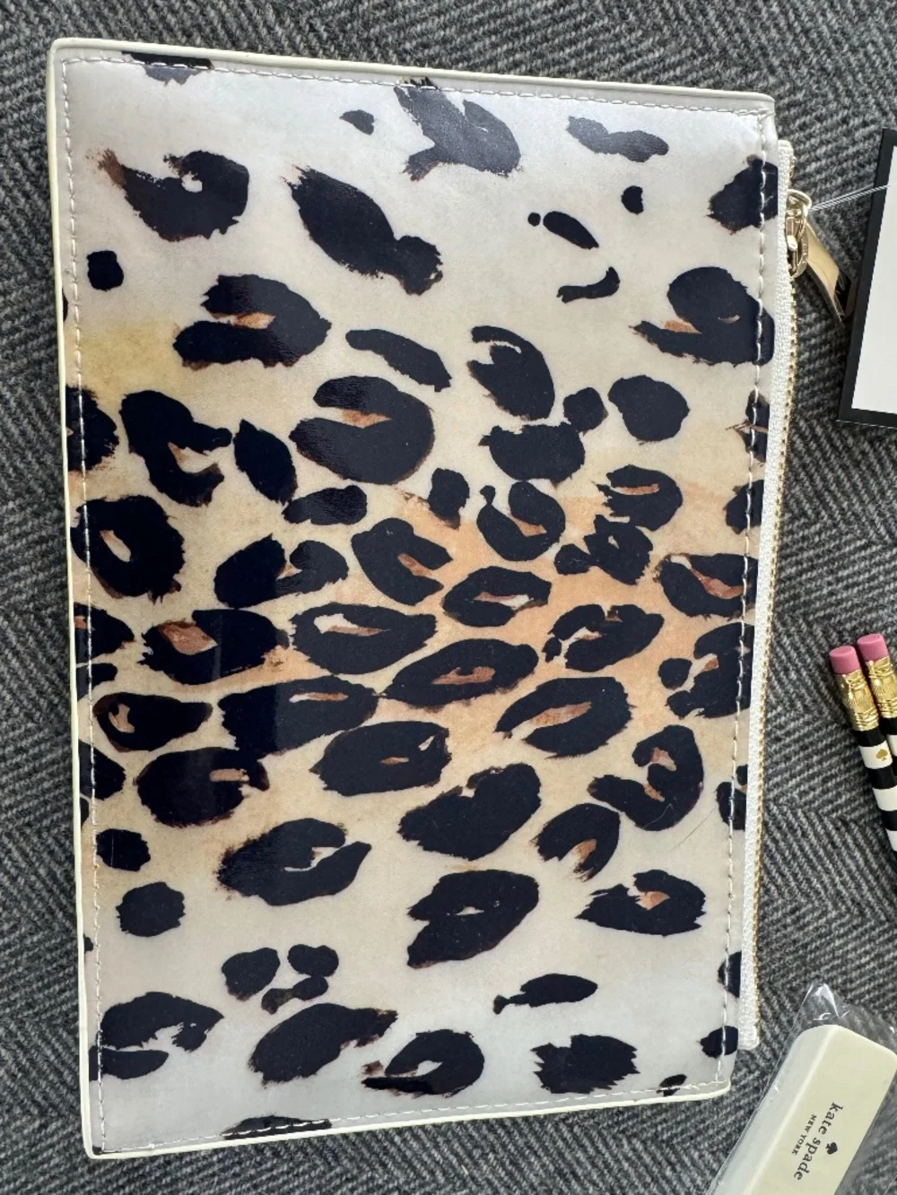 NWT, KATE SPADE, LEOPARD PRINT PENCIL HOLDER